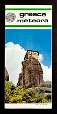1970 Meteora Greece Vintage Tourist Hotels Attractions Map Travel Brochure Guide