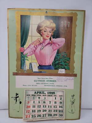GUTWEIN HYBRIDS 1898 Calendar Vintage Original INDIANA | eBay