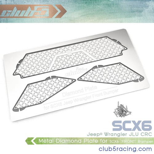 Metal Diamond Plate For SCX6 Jeep JLU Wrangler Stock "FRONT" Bumper - Picture 2 of 5