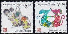 Tonga 2020 (2019) - Chinese New Year of the Rat - Set of 2 - MNH