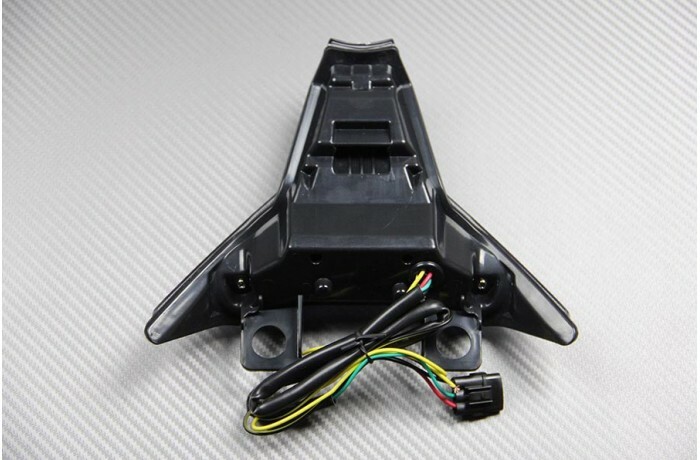 Feu arrière LED avec clignotants intégrés pour moto Kawasaki Z1000R transparent - 4