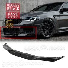 For BMW F90 M5 Competition 2018-20 R Style Gloss Black Front Bumper Lip Splitter