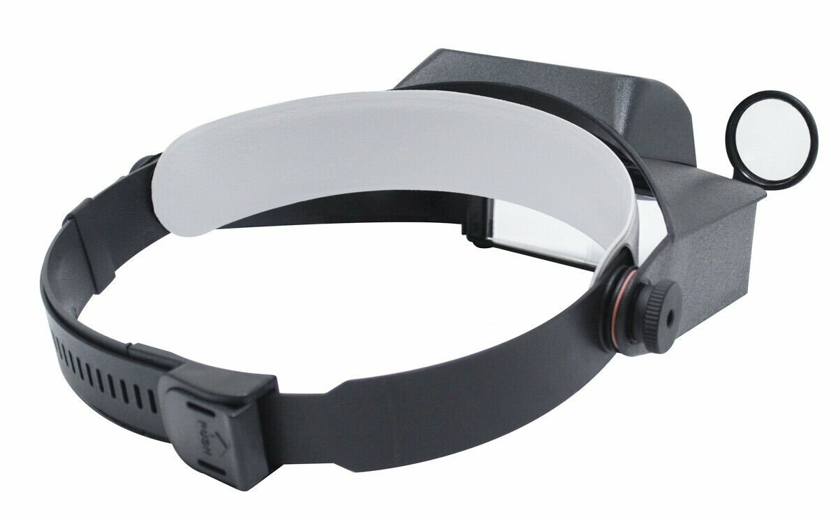 Adjustable Magnifier Headband LED Light 4 Lenses Jewelry Stone Inspection Visor eBay