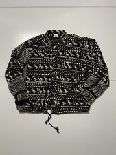 Vintage Ann Maurice Art To Wear Tribal Animal AOP Open Front Cardigan Jacket