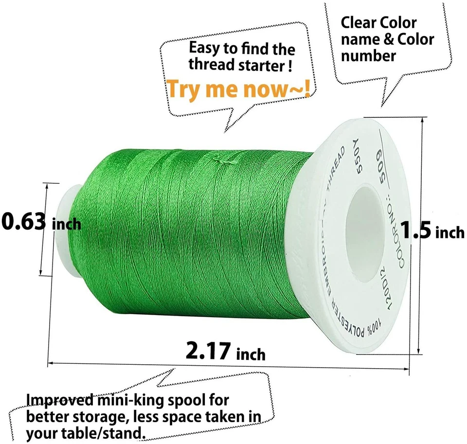 63 Brother Colors Polyester Embroidery Machine Thread Kit 40 Weight Embroidery - image 4 of 4