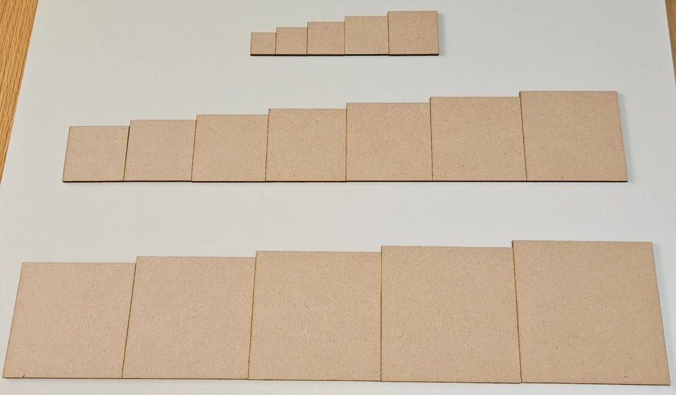 3mm MDF Square Crafting Art Shapes Bases | 2-10cm (20-100mm) | Square or rounded - Image 2 of 4