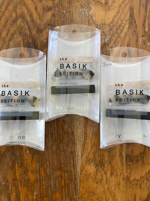 3 x Scunci The Basik Edition Snap Clips NEW Lot of 3  (9 clips total)