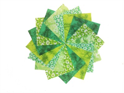 40 5'' Quilting Fabric Squares Four Leaf Clover/Shades of Green 2 !!