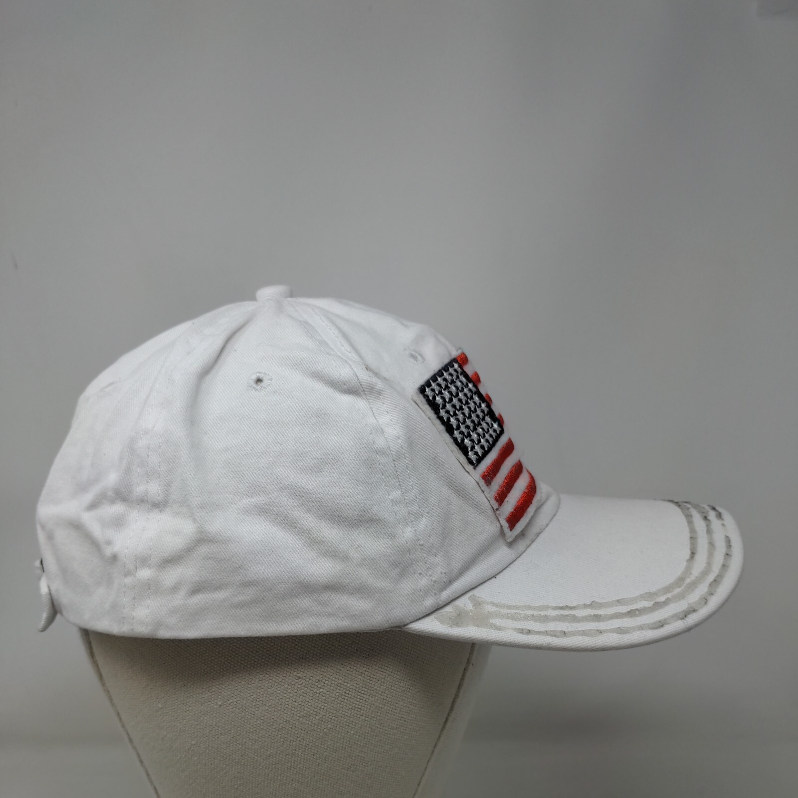 American Flag Patch Slideback Hat White OSFM Adju… - image 4