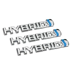 3X Metal HYBRID Car Body Side Rear Trunk Emblem Chrome Blue Badge Sticker