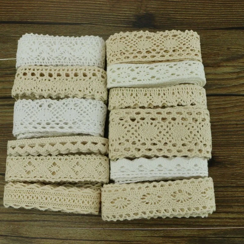 Cinta de encaje 10 yardas serie de adornos de costura de prendas hágalo usted mismo ganchillo algodón Foto 2 de 4