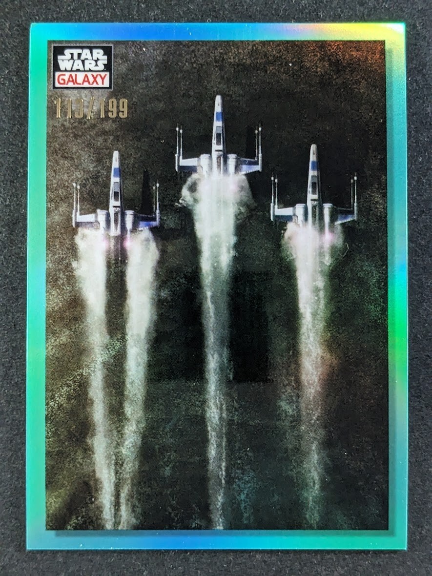 2023 Topps Chrome Star Wars Galaxy X-WINGS 113/199 Aqua Refractor SP #89