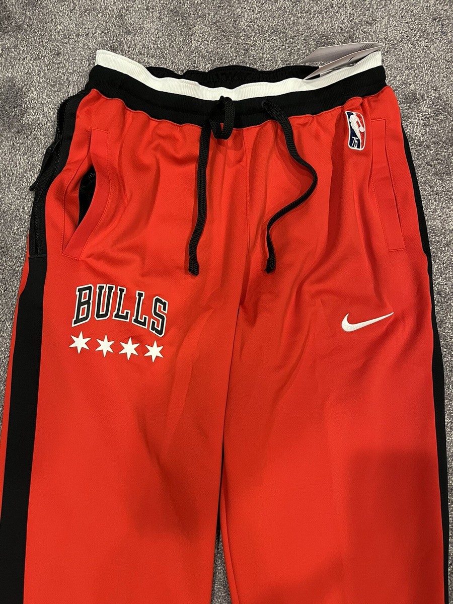 Nike Chicago Bulls NBA Issue 75th Showtime Warmup Pants Red Mens