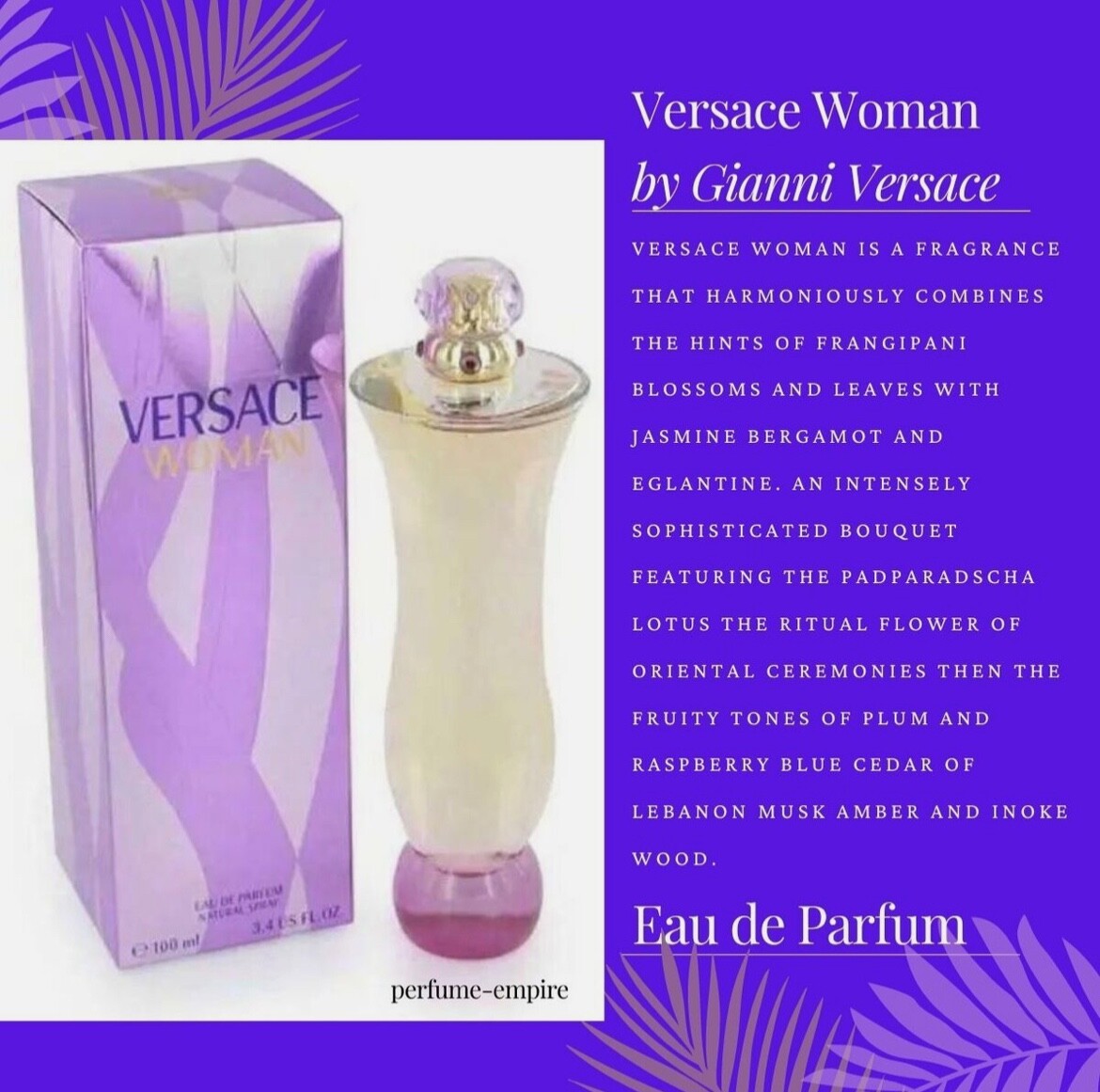 【新品未使用・未開封】VERSACE WOMAN オードパルファム 100ml VERSACE WOMAN by Gianni Versace Perfume for Women EDP 3.4 oz New