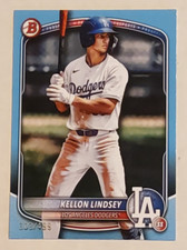 2025 Bowman Paper Kellon Lindsey Blue Border Prospect 303/499 Dodgers