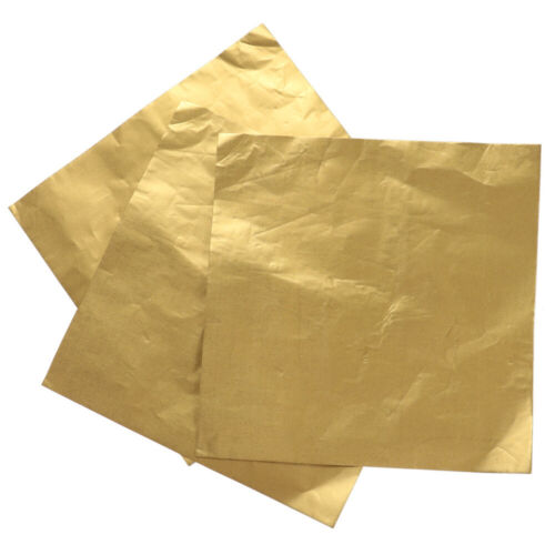 100pcs Gold Foil Candy Wrappers for Chocolate & Bath Packaging - Afbeelding 1 van 11
