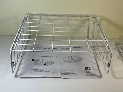 2 Pack - Simple Houseware Under Shelf Basket, White Storage Organizer 