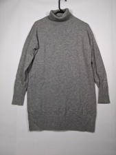 Everlane 100% Cashmere Mini Dress size S light heather gray sweater turtleneck