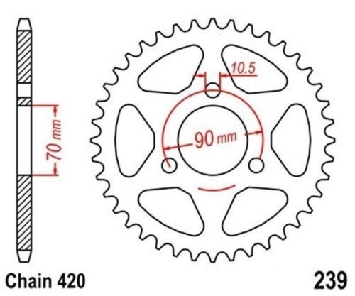 Roue a Chaine 40 Dents 420 Moto Ancienne Honda MBX 75 1984