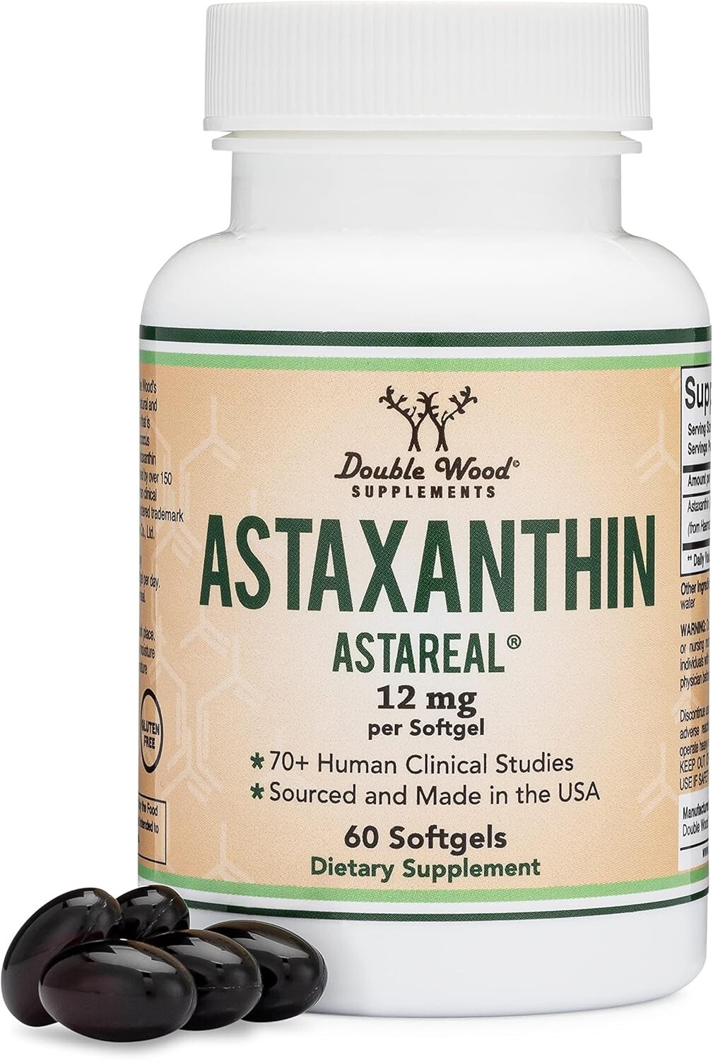 Astaxanthin 12mg (Natural Patented Astaxanthin with 70+ Human Clinical Trials)