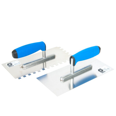 Zahnkellen Glättekellen Zahnspachtel mit Softgriff, rostfrei Edelstahl