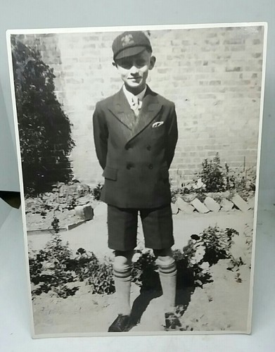 Large Vintage British Schoolboy Photo 1940s UK