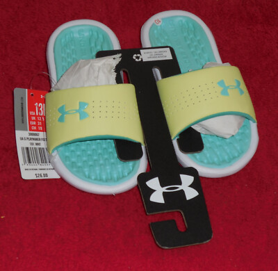 Under Armour Playmaker Fix Girls' Slide Sandals, Neo Yellow