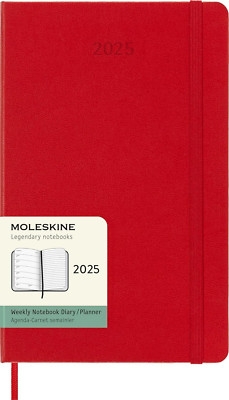 Moleskine 2025 Weekly Planner Large 5''x8.25'' Hard Cover Scarlet Red 144 Pages