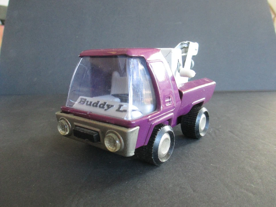 Vtg Buddy L Purple RARE Wrecker TowTruck Pressed Steel Made In Japan A18 - Image 2 of 4