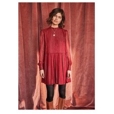 SEZANE Odile Silk Metallic Stripe Mini Dress