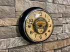 VTG 40s INGRAHAM OILZUM OIL OLD GAS STATION MOBIL ADVERTISING WALL CLOCK SIGN