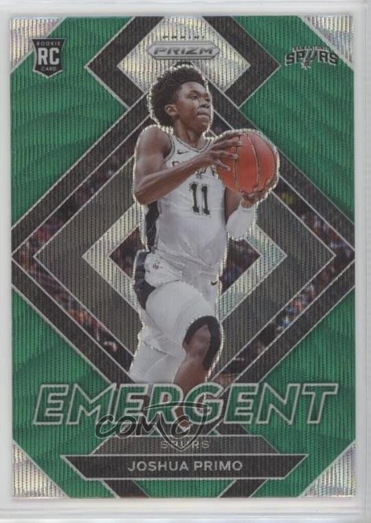 2021-22 Panini Prizm Emergent Green Wave Prizm Joshua Primo #17 Rookie RC c4h