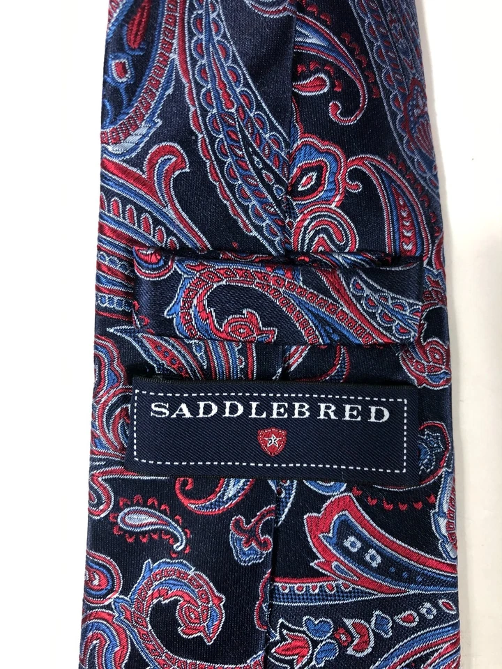 Lote de 4 corbatas de cachemira de saddlebred para hombre + corbata larga para colgar Foto 4 de 4