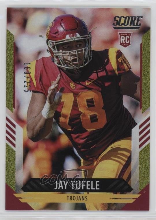 2021 Score Rookies Dots Gold 160/225 Jay Tufele #392 Rookie RC 1kc1