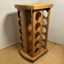 Kamenstein Bamboo 24 Jar Spice Rack K Cups Fit Revolving Lazy Susan NO JARS
