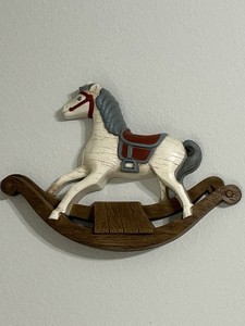 Vintage Burwood Products Rocking Horse Wall Plaque/Hard Plastic Decor 1988