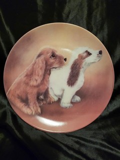 Seltmann Weiden Wandteller Sammelteller Cocker Spaniel Hunde Babys 19 5 cm Dm.