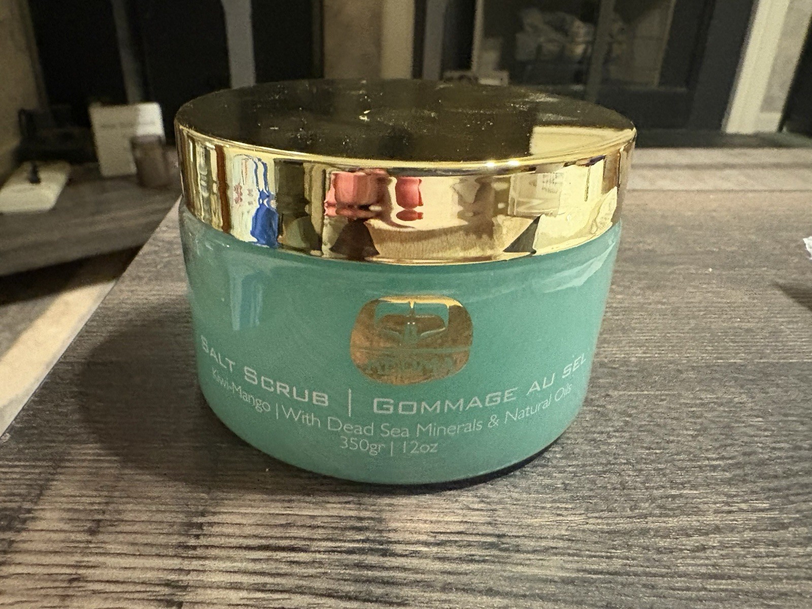 Exfoliante de sal del Mar Muerto KEDMA Kiwi-Mango (con minerales del Mar Muerto y aceites naturales)