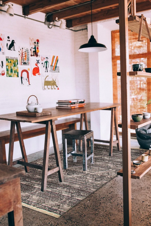 Traditional Vintage Hand Woven Oriental Carpet 5'0" x 8'2" Wool Kilim Area Rug - Image 2 of 4