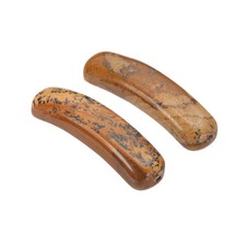 2 Pcs 36 x 10 mm Natural Curved Quartz Stone Crystal, Picture