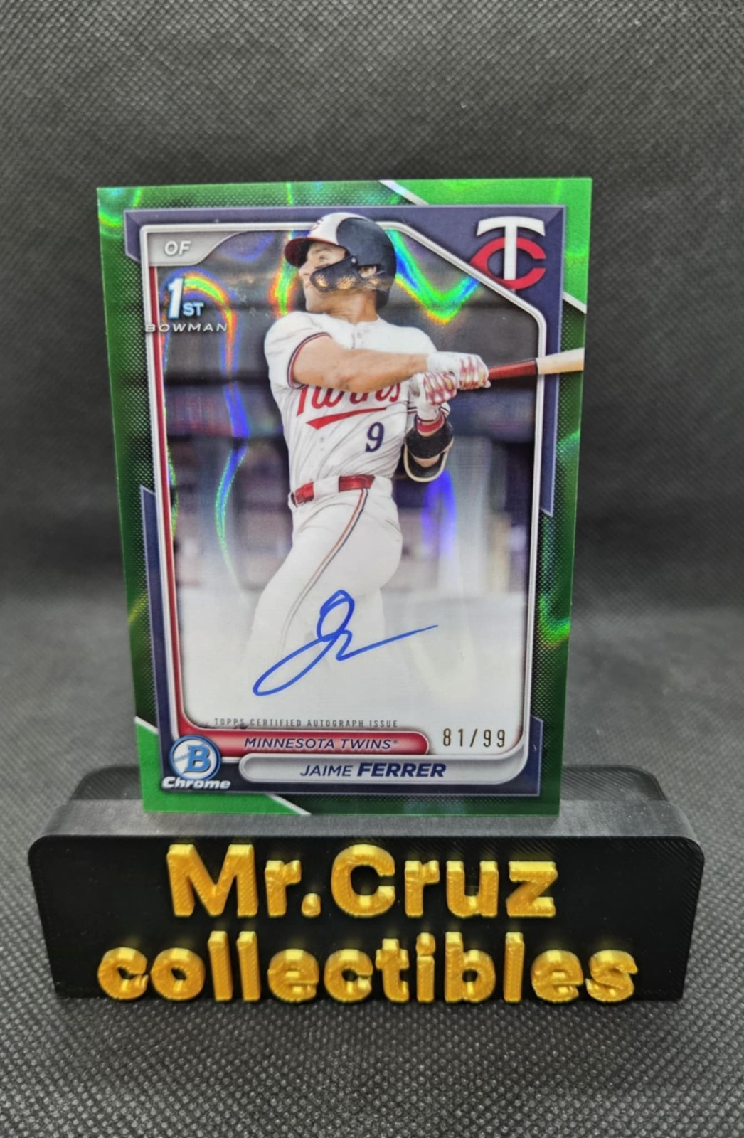 JAIME FERRER 2024 BOWMAN CHROME 1ST AUTOGRAPH GREEN LAVA AUTO /99 Q4520