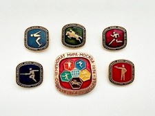 Badges Pin Pentathlon 1974 Olympic Sport Vintage Set 6 pcs Collectible USSR