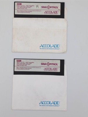 Accolade Star Control 1.1 PC 5.25'' Floppy 1990 DISK 1, 2 Original IBM UNTESTED