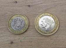 2 Coins Mexico 1993, 1 x 10 Nuevos Pesos, 1 x 20 Nuevos Pesos, Some Silver