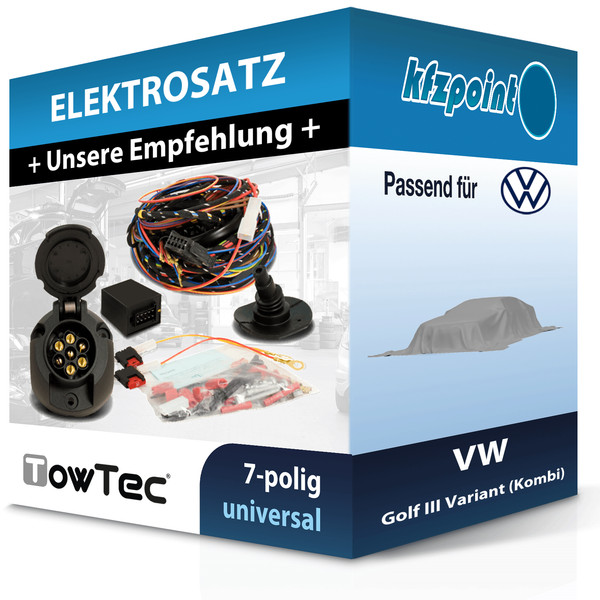 Towtec E-Satz 7Polig Universell Passend für VW Golf III Variant (Kombi) NEU-image