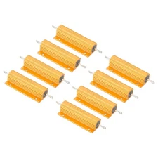 100W 40 Ohm Aluminum Shell Resistor, 8 Pack Aluminum Housing Resistor, Golden