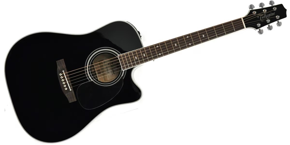 Takamine EF341SC Acoustic Electric Guitar Black Dreadnought