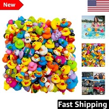 Variety Pack of 50 Rubber Ducks - Colorful Bath  Pool Toys for Kids' Parties