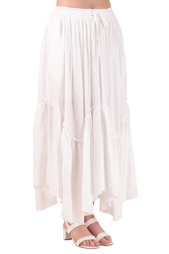 Women's Renaissance Pirate Peasant Medieval LARP High-Low Maxi Skirt with Pocket - Picture 26 of 33