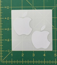 Apple Logo Sticker Decal, White - Genuine OEM - Includes 2 Stickers